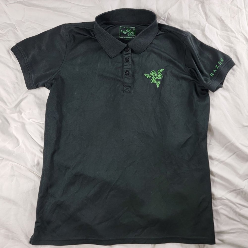 Razor Zone For Gamers By Gamers Adults XL Black Green Polo Shirt Casual Outdoors